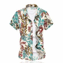 Мужская рубашка с принтом, брендовая летняя рубашка с коротким рукавом, плюс размер 5XL 6XL, приталенная Повседневная Удобная хлопковая рубашка, SL-S084