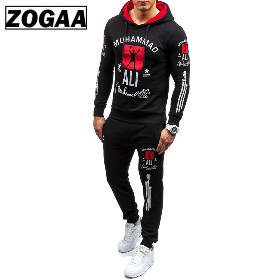 Brand 2 Pieces Top and Pant Spring Thin Set Men Track Suits Leisure Sportswear Man Solid Tracksuits Striped Tracksuit ZOGAA