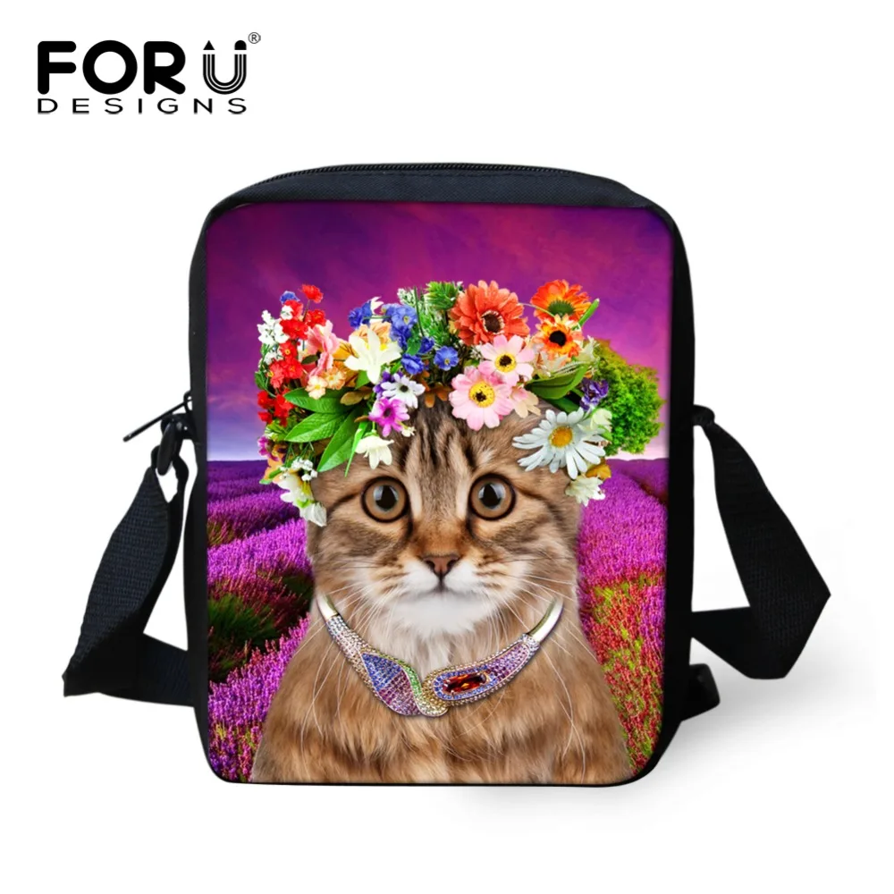 Cute Pet Cat Animal Bags for Girls Mini Messenger Bag Printing Women