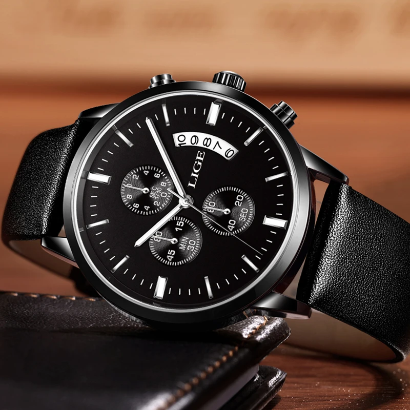 2017 New Top Luxury Brand LIGE Men Sports Watches Men's Quartz Date Clock Man Leather Army Military WristWatch Relogio Masculino 2017 New Top Luxury Brand LIGE Men Sports Watches Men's Quartz Date Clock Man Leather Army Military WristWatch Relogio Masculino