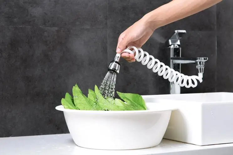 125cm telescopic faucet aerator water-saving water bubbler shower nozzle adapter for bathroom kitchen long water filter