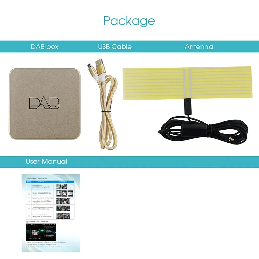 DAB 004 DAB+ коробка цифровой радио антенна тюнер FM передача USB питание для автомобиля Радио Android 5,1 и выше