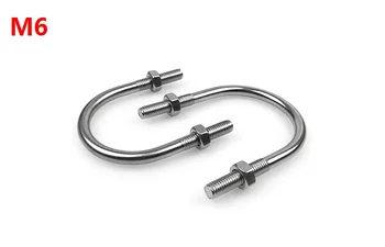 

SUS304 M6*8/10/12/14/16/18/20/22/25/27/33/38/42/45/48/51/57/60/114/133mm Clamps U bolt U-bolts U Type Pipe Clamp Screws Nut Set