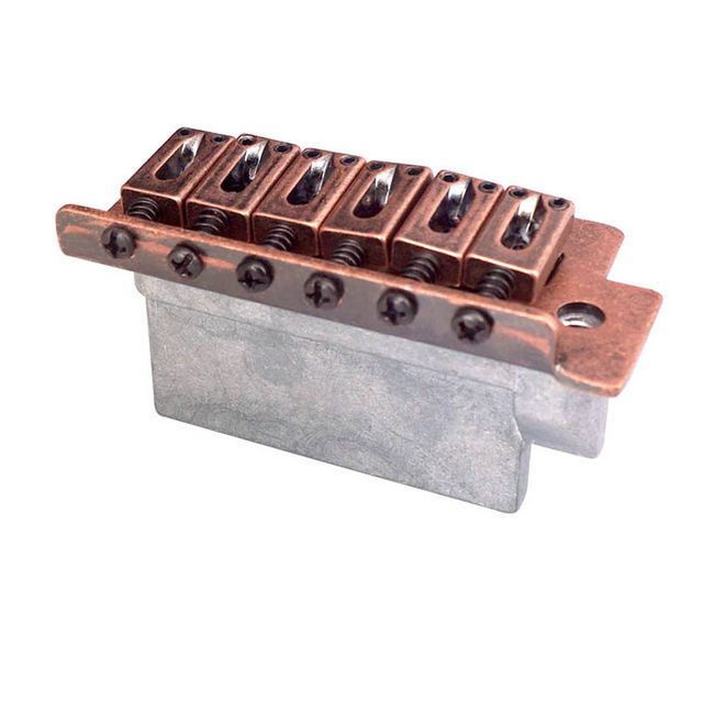 Copper Red 6 String Flat Saddle Single Tremolo Bridge System for FD SQ ST Electric Guitar Replacements