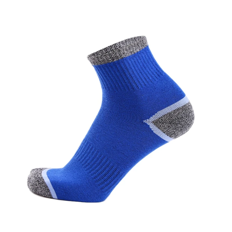 Быстросохнущие мужские спортивные носки для велоспорта, полутолстые носки для походов, кемпинга, бега, Термо носки - Цвет: BL