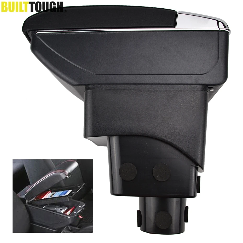 

For Ford Ecosport 2013-2017 Dual Layer Armrest Arm Rest PU Leather Center Console Storage Box Tray 2014 2015 2016