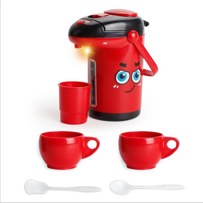 

Kids Pretend Play Toys Kitchen Toy Children Red Kettle Teapot Set Models Play Educational Toys Children Gifts brinquedos