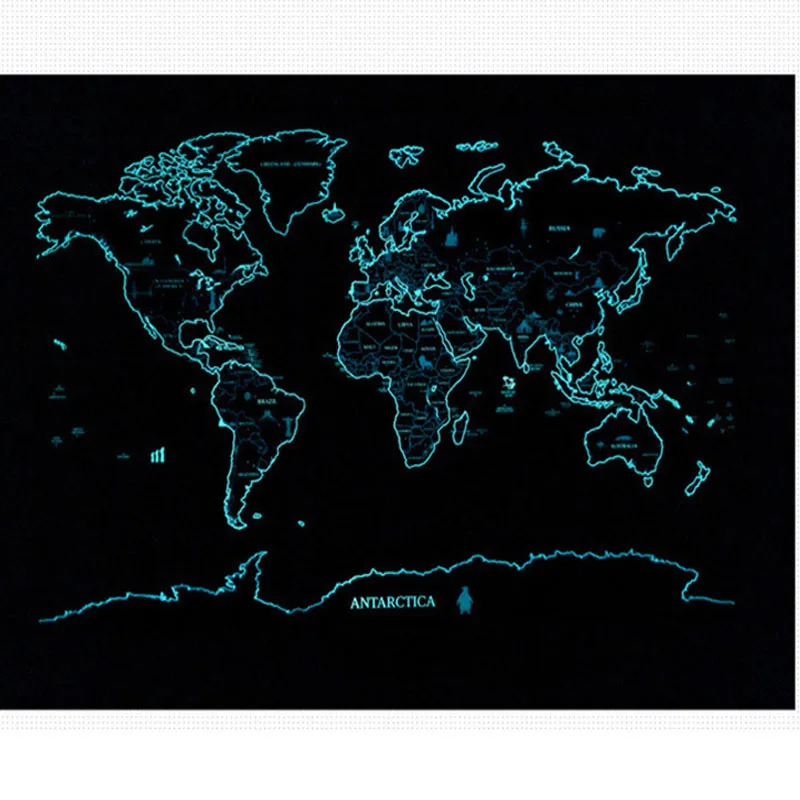 

Night Luminous Scratch Map Fluorescent Starlight World Personalized Travel Vacation Home Decor scratch map of the world Stickers