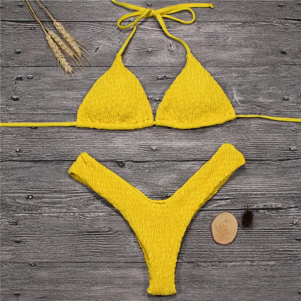yellow bathing suit top