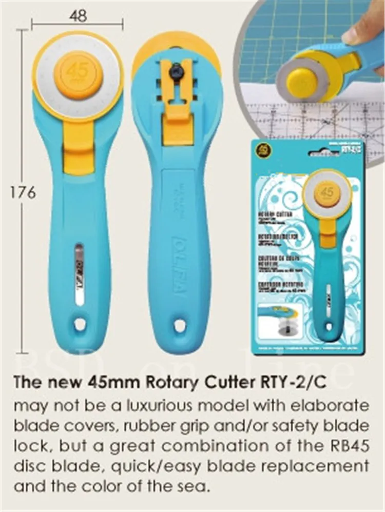 

Big Promotion!!!! 45mm rotary cutter RTY-2/C for genuine olfa good quality New type olfa RTY-2 / C Professional Sewing hob