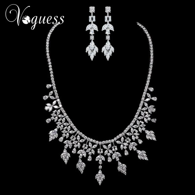 

VOGUESS New Design Sparkling Cut AAA Cubic Zirconia Wedding Jewelry Sets for Women Luxury Wedding Jewelry Sets Dress Accessories
