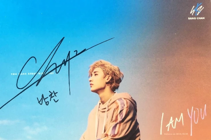 Hand signed Stray Kids Bang Chan фото с автографом I AM YOU K POP Коллекция 5*7 102018AA|Открытки и