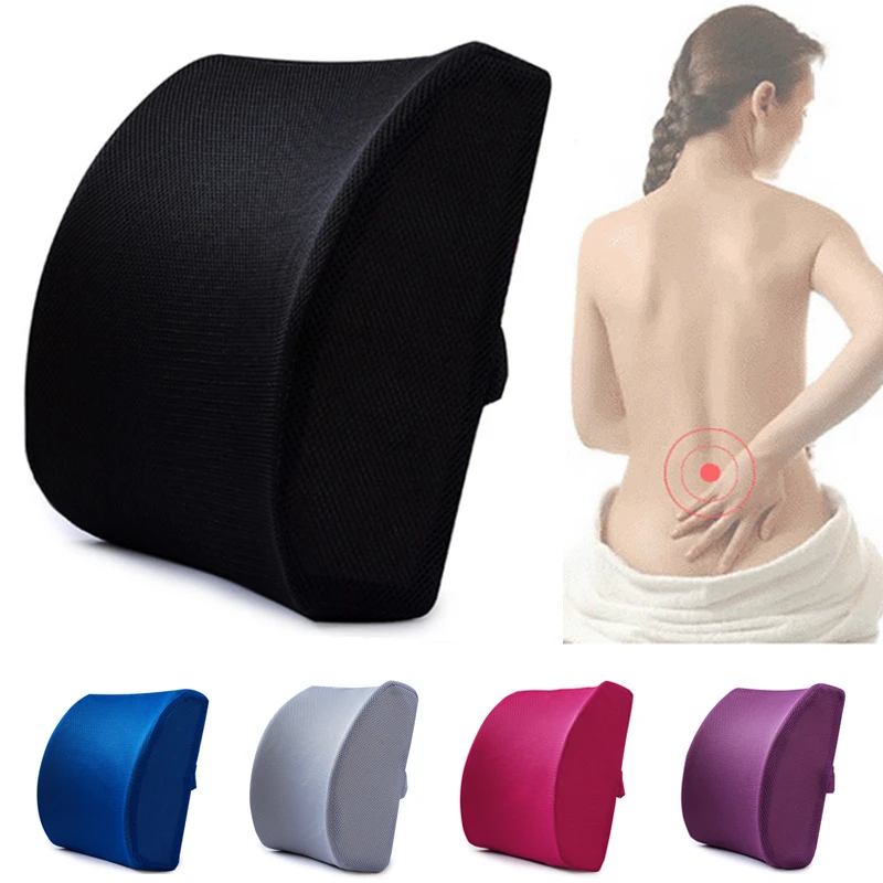 

Soft Memory Foam Lumbar Support Back Massager Waist Cushion Pillow For Chairs in the Car Seat Pillows Home Office Relieve Pain