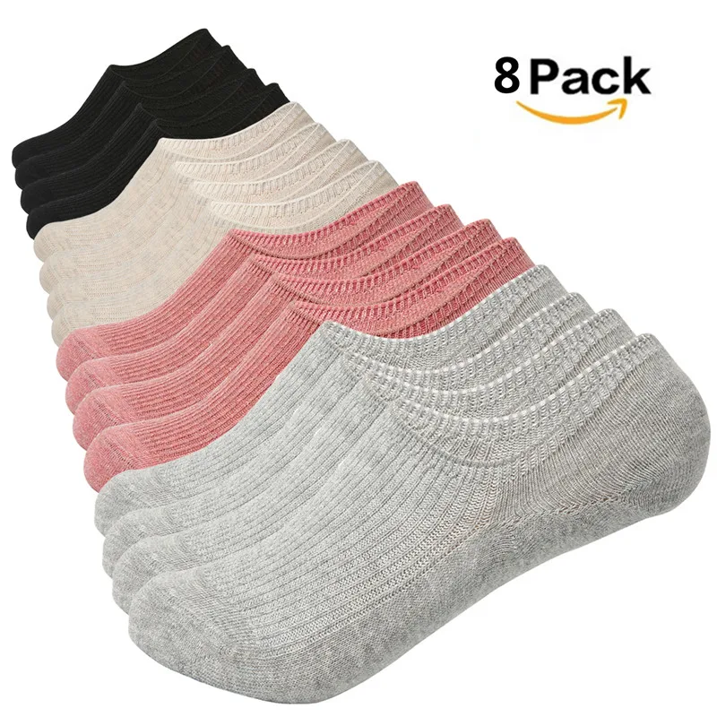 Women Soild Color Sock Slippers Summer New Cute Solid Invisible Non-slip Low Cut Socks Casual Cotton Breathable Ankle Boat Socks