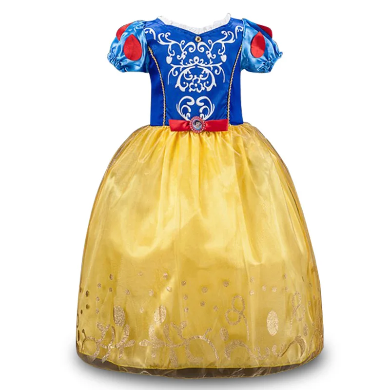 PaMaBa/элегантное платье принцессы для девочек; карнавальный костюм Рапунцель, Золушки; Детские вечерние платья; детское бальное платье Белоснежки - Цвет: Snow White