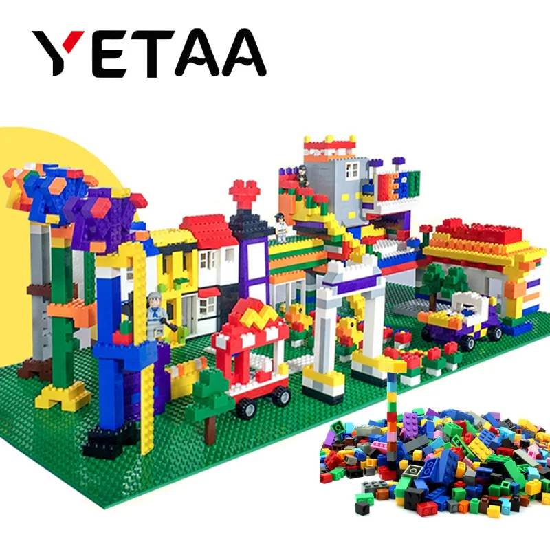 

YETAA Bulk Assorted Shapes & Colors Building Bricks Legoed figures DIY Building Blocks Minecraft Construction Toys for Children