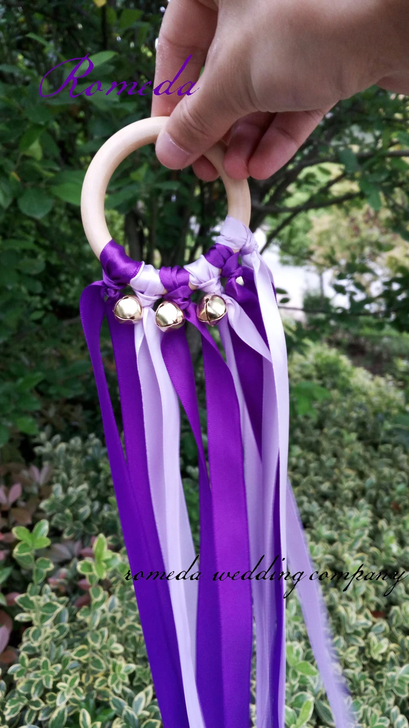 New Arrived Purple Light Purple Color Stain Ribbon Wooden Ring