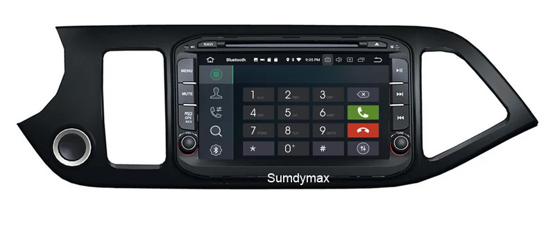 Sale 8inch Android 9.0 car dvd player for Kia Morning Picanto 2014 with octa core 4G 64G 1024*600 touch screen built in wifi 3