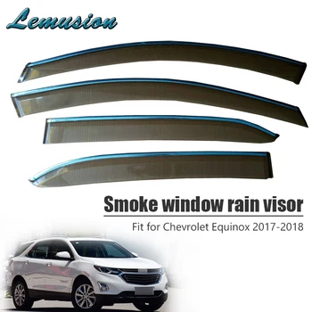 

High Quality 4pcs Smoke Window Rain Visor For Chevrolet Equinox 2017 2018 Car-styling ABS Vent Sun Deflectors Guard Accessories