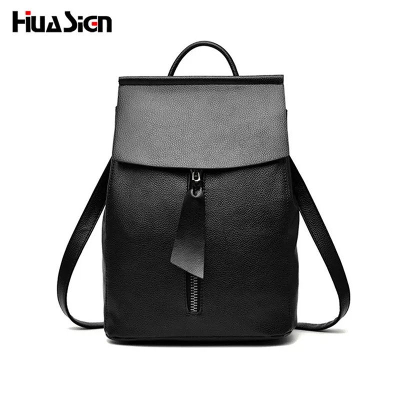 Huasign Woman Backpack Fashion Designers Spanish Brand School Bag Student Soild Backpacks Black Blue Bolso Mochila