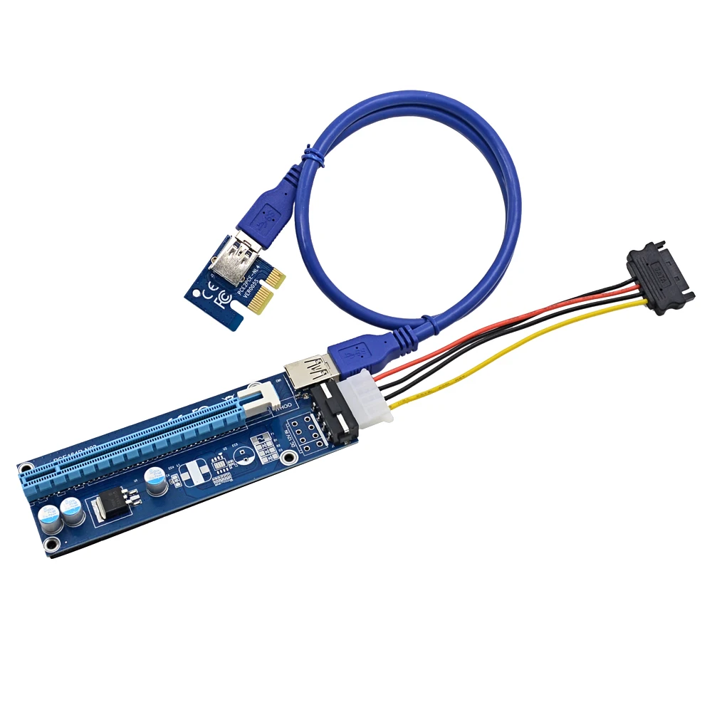 chipal 20pcs 1m pcie pci e pci express riser card 1x to 16x with usb