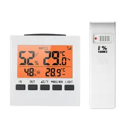 ЖК дисплей беспроводной Indoor/Outdoor Цифровой термометр гигрометр Температура измеритель влажности с макс мин значение