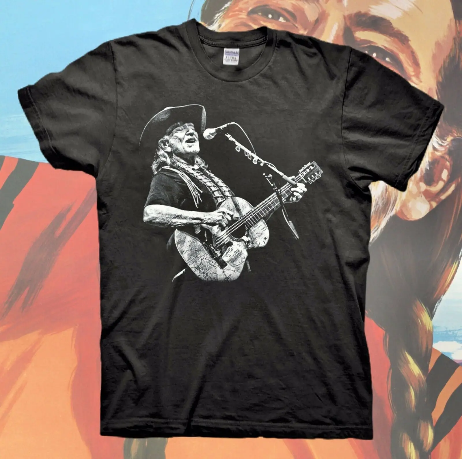 WILLIE NELSON T-Shirt TEXAS COUNTRY MUSIC Concert Tour Retro Johnny Cash Vintage Cheap wholesale tees,100% Cotton For Man WILLIE NELSON T-Shirt TEXAS COUNTRY MUSIC Concert Tour Retro Johnny Cash Vintage Cheap wholesale tees,100% Cotton For Man