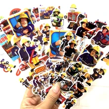 6 uds 17cm 3 tipos dibujos animados anime bombero Sam bubble sticker para niños PVC colección juguete d11