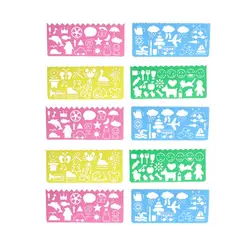 1 мешок (10 шт.) Корея канцелярские конфеты цвет линейка Oppssed рисунок шаблон офиса живопись поставки