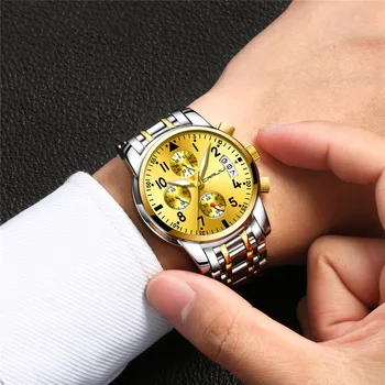 

CRRJU Business Watch Men Stainless Steel Wristwatch Luminous Pointer Watches Relogio Masculino Fashion Brand Chronograph Watch