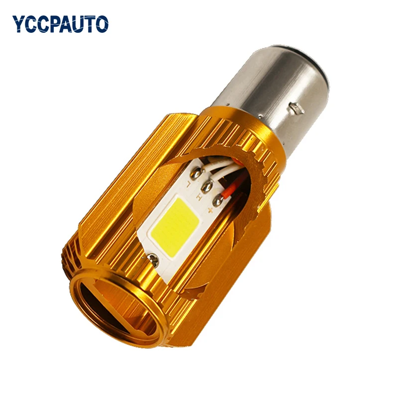 

Gfoloza Motorcycle Headlight Moped Scooter Led White Light H6 BA20D Bulb Source High Low Beam 8W 1000LM 6000K Head Lamp Styling