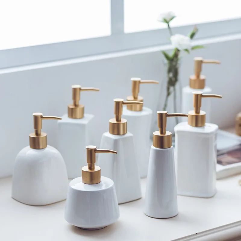 

Hand Sanitizer Bottle Soap Bottle Hotel Household Ceramic Press Nordic Small Emulsion European Split Liquid Small Bottle YS003