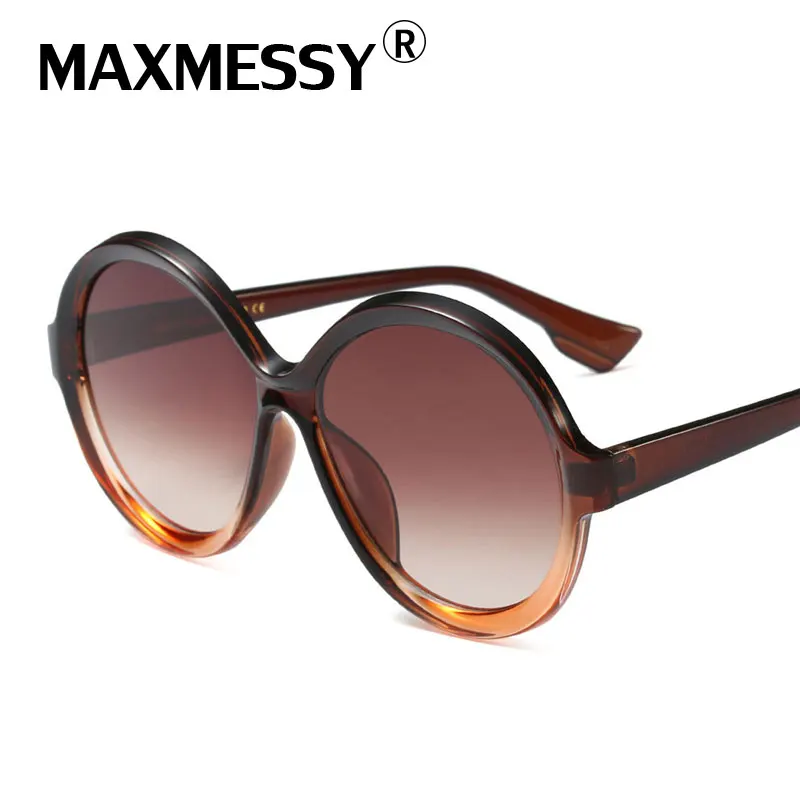 

MAXMESSY New Outdoor Hot Eyewear Round Large Frame Sunglasses Colorful Wild Unisex UV Protection Camping Hiking Eyewear Gradient