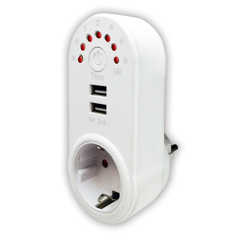 Разъем USB 180 Angel с таймером обратного отсчета 5V 2.1A AC plug|Таймеры| |
