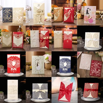 

1pcs Sample Floral Laser Cut Wedding Invitations Card Elegant Greeting Cards for Bridal Shower Wedding Birthday Party Decoration