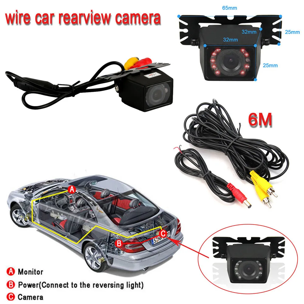 Night Vision Waterproof HD CMOS Reverse Car Rear View Backup Parking Camera LED (10)