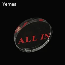 Yernea High-grade Poker Chips All In Transparent Crystal Texas Casinos Round Special Accessories Red Engraving All In Typeface
