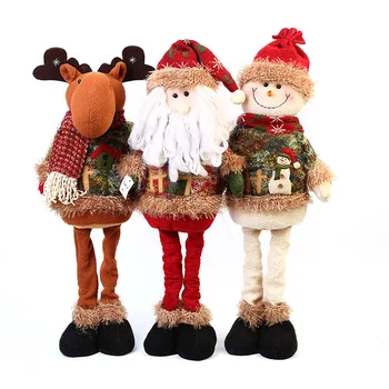 

Christmas Plush Toys Cute Funny Retractable Standing Santa Claus Snowman Doll Window Christmas Decorations Plush Stuffed Animal