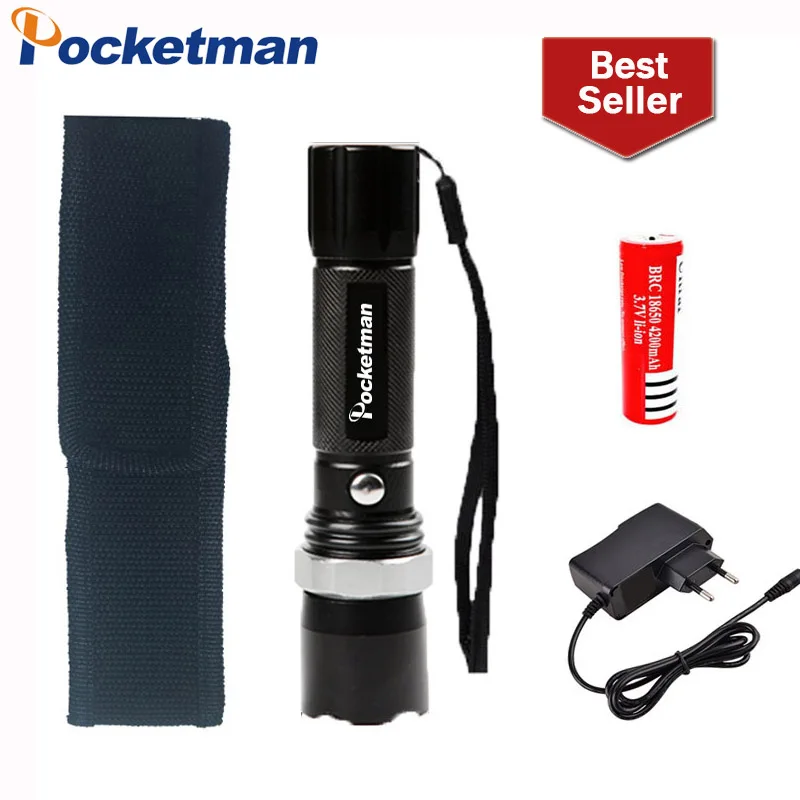 

3800LM XML T6 Flashlight 18650 For Bike Rechargeable Torch Lamp Powerful Lantern Tactical Emergency Defense With Battery Charger