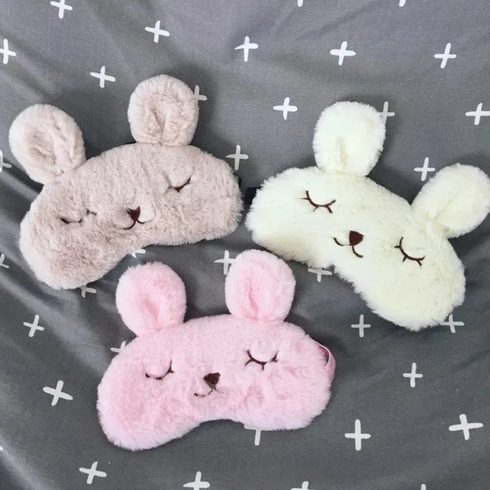 Cute Rabbit Breathable Sleeping Eye Mask Soft Padded Sleep Travel Shade ...