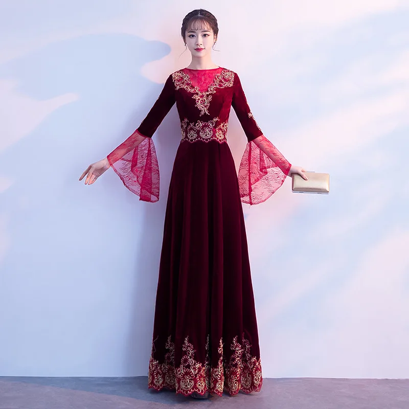 Oversize 3XL Sexy Women Deep V-Neck Cheongsam Floor Length Mesh Qipao Vestidos Oriental Bride Wedding Evening Party Dress Gown
