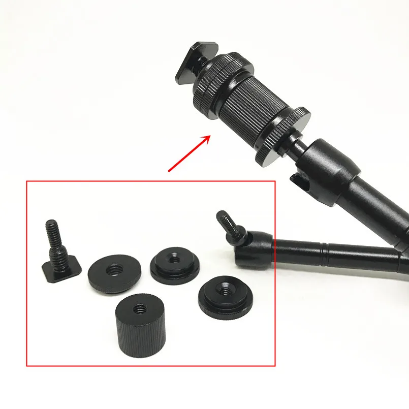 Jadkinsta Mini Ball Head 7 inch 11 inch Hot Shoe Articulating Photography Camera Monitor Magic Arm Clamp Mount Kit for Studio (12)