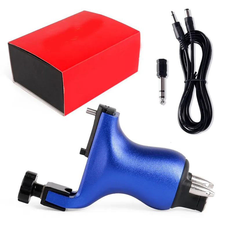 

Permanent Makeup Accesories 1Pcs Blue Rotary Tattoo Machine Gun 4.5W Motor Air Craft CNC Frame Dual Connection+1Set Wrench Key