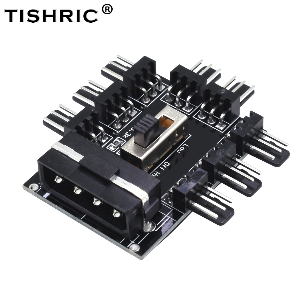 TISHRIC PC от 1 до 8 4 контактный кулер Molex охлаждающий вентилятор разветвитель кабель