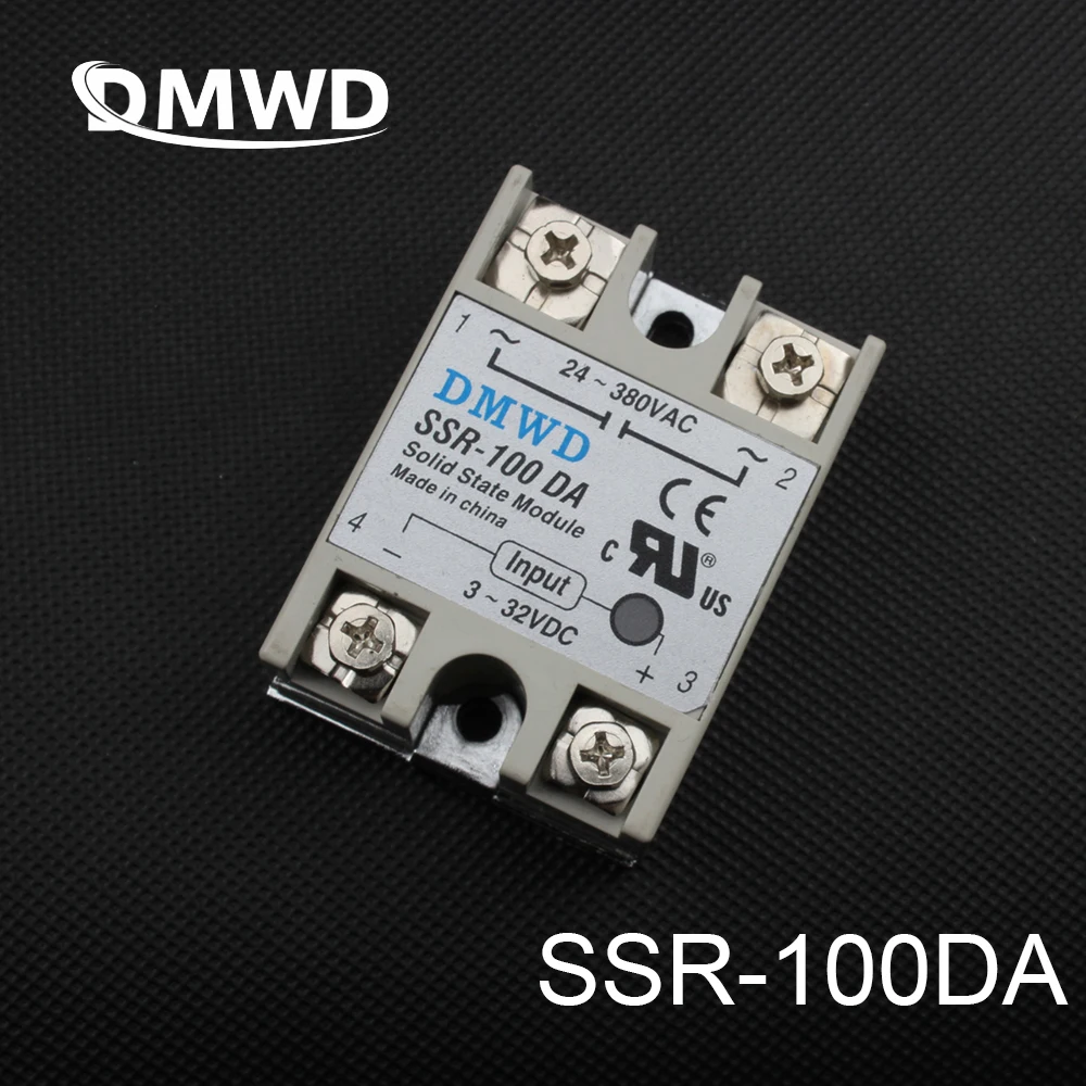 Лидирующий бренд DMWD 1 шт. твердотельные реле SSR-100DA 100A SSR 100DA 3-32 В постоянного тока до 24-380 В переменного тока твердотельные реле