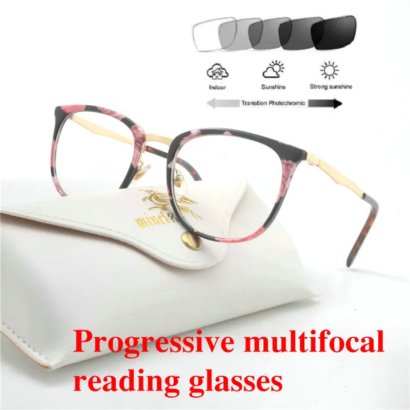 

Progressive Multifocal glasses Transition Sunglasses Photochromic Reading Glasses Points for Reader Near Far sight diopter NX