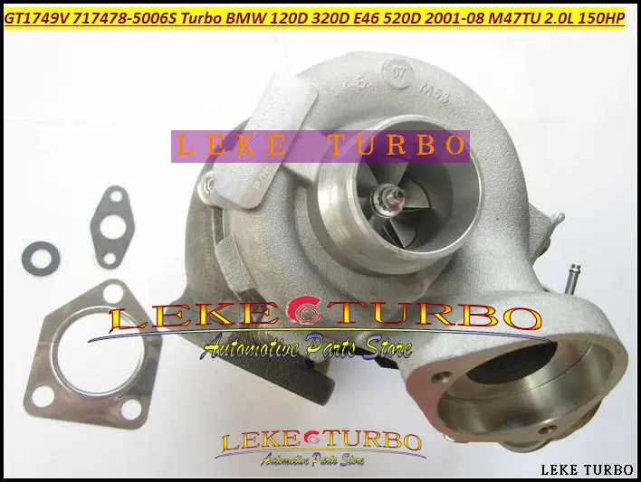 GT1749V 717478-5006S 717478-0001 717478 Turbo Turbocharger For BMW 120D 320D E46 520D 2001-08 M47TU 2.0L 150HP (5)