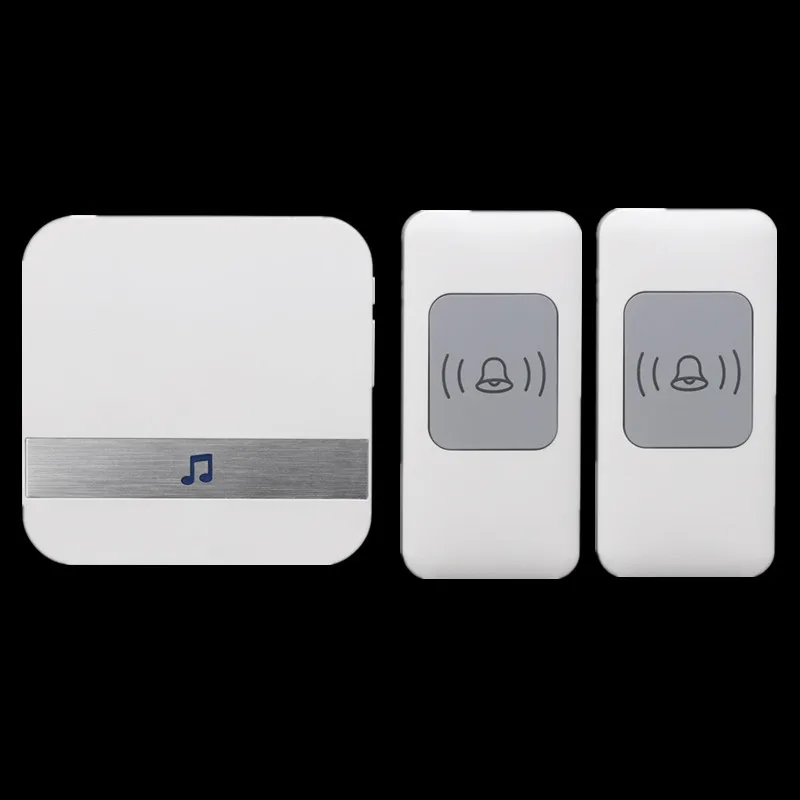 

CACAZI 2-A9 AC 75-250V wireless doorbell 2 waterproof buttons+1 ring bell receiver 300M remote 52 ringtones 4 volume door chime