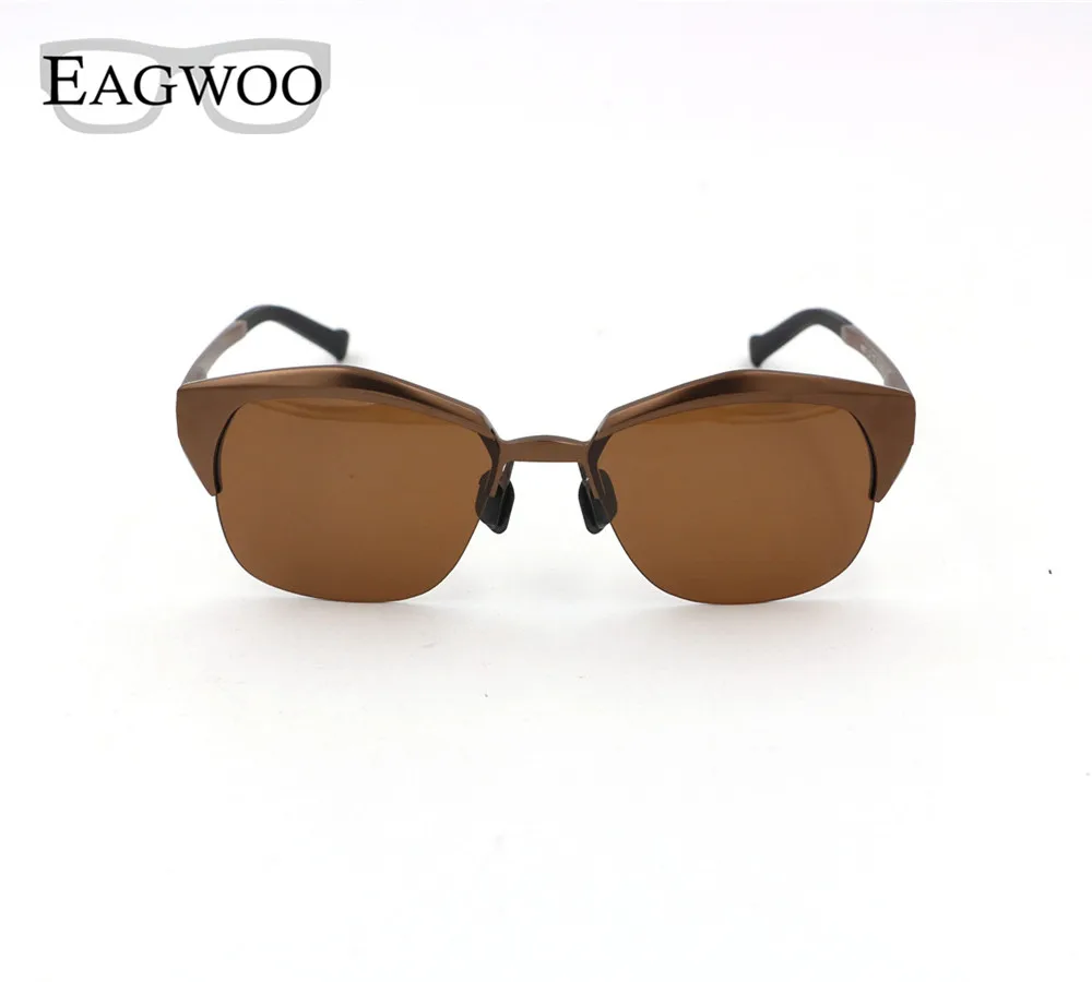 

Vintage Half Rim Eyebow Polarized Sunglasses Men Designed Aluminium Magnesium Sunglasses Sun Glasses De Sol Masculin 8601