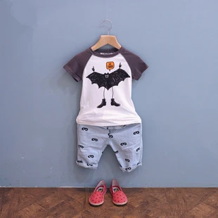 

good quality baby boy cartoon short-sleeve T-shirt child color block decoration fashion 100% ploughboys van hot-selling cotton t